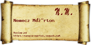 Nemecz Márton névjegykártya