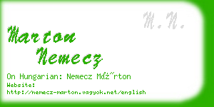 marton nemecz business card